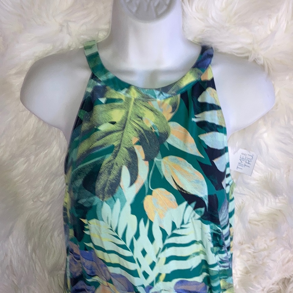 TIME AND TRU Floral Halter Swing Dress
